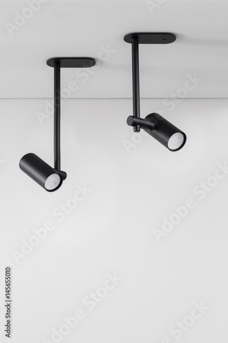 Hanging black lamps