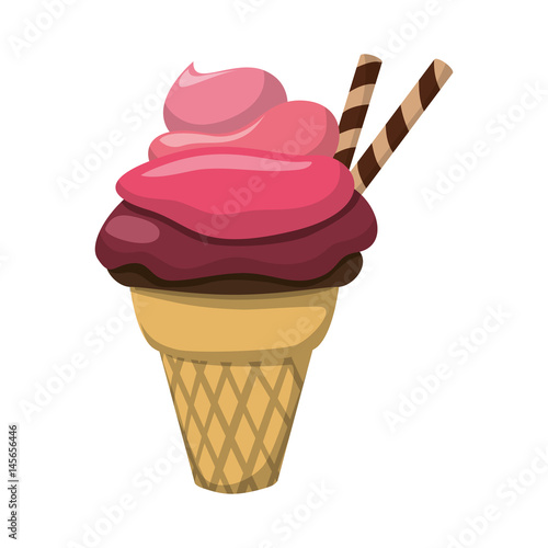 Delicious ice cream icon vector illustration graphic design