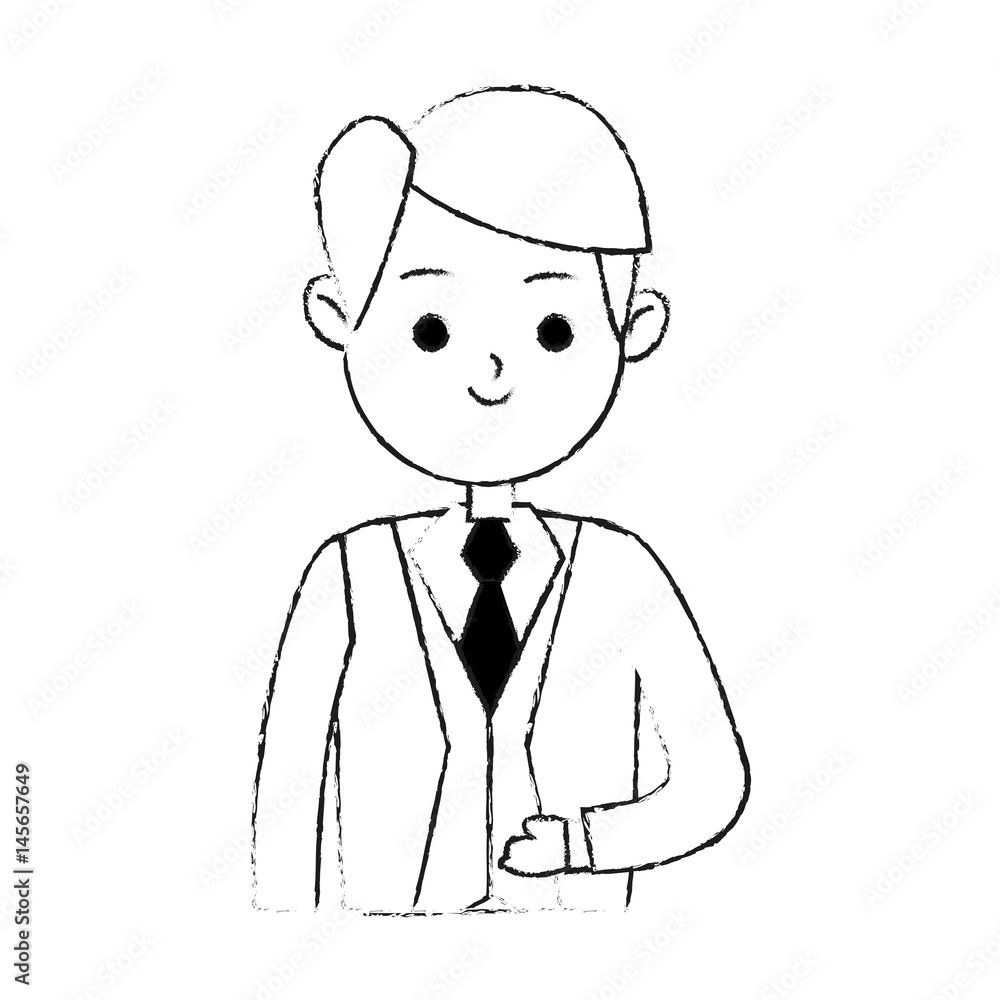 handsome man in suit icon image cute cartoon vector illustration design black sketch line handsome man in suit icon image cute cartoon vector illustration design black sketch line