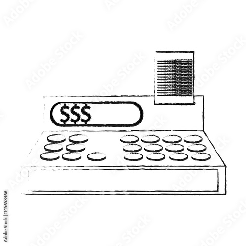cash register icon image vector illustration design black sketch line