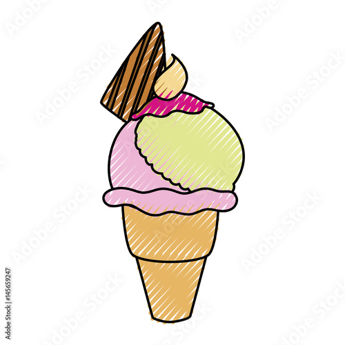 Delicious ice cream icon vector illustration graphic design