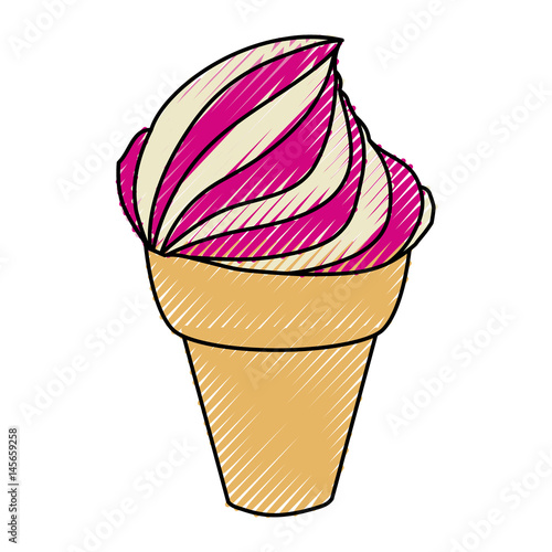 Delicious ice cream icon vector illustration graphic design