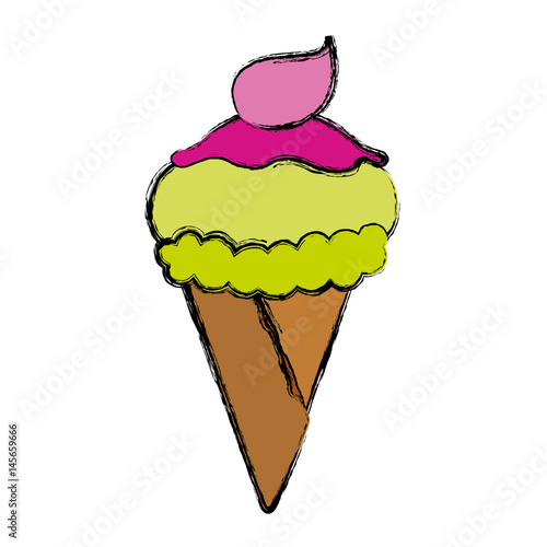 Delicious ice cream icon vector illustration graphic design