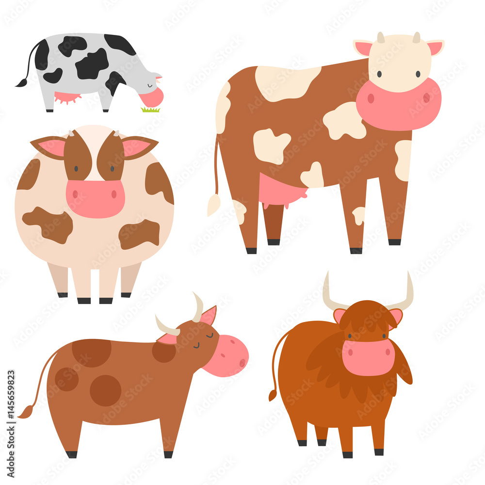 Bulls cows farm animal character vector illustration cattle mammal nature wild beef agriculture. Bulls cows farm animal character vector illustration cattle mammal nature wild beef agriculture.