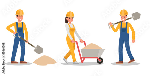 Construction Worker character vector design no8