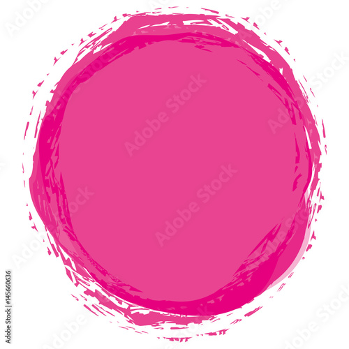 Watercolor concept represented by pink color in circle shape over white background. Colorfull and painting vector illustration.