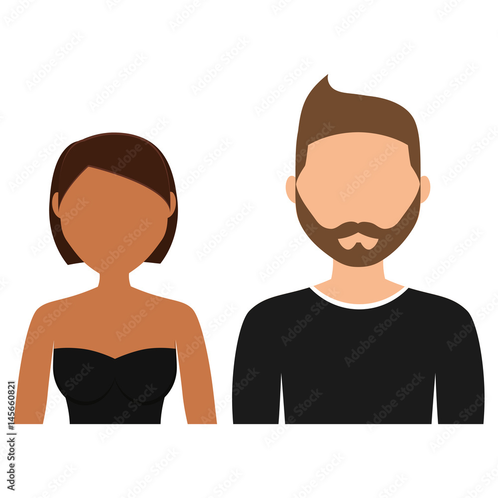 man and woman icon over white background. colorful design. vector illustration man and woman icon over white background. colorful design. vector illustration