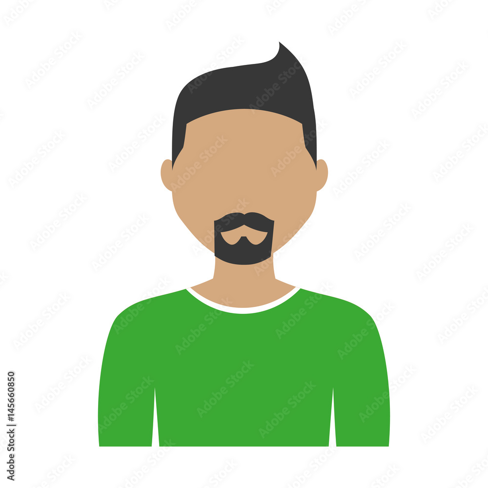 man avatar icon over white background. colorful design. vector illustration