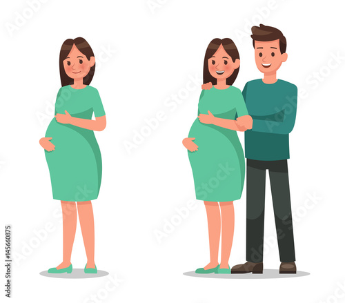 pregnant woman character vector design