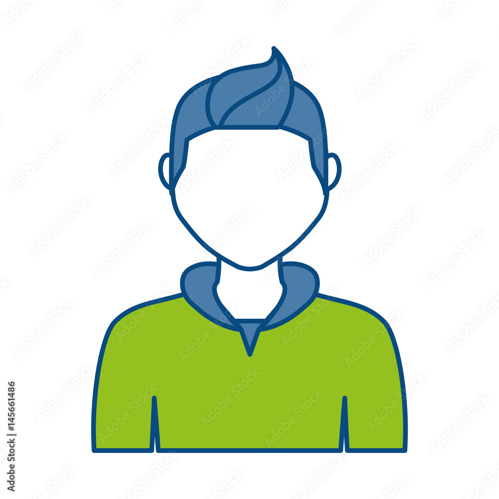 man avatar  icon over white background. colorful design. vector illustration