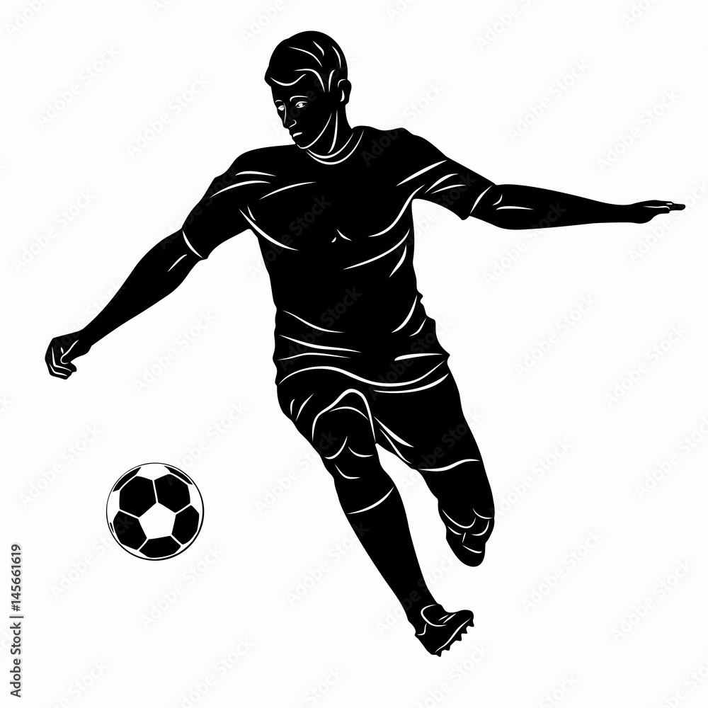 illustration of soccer player, vector draw