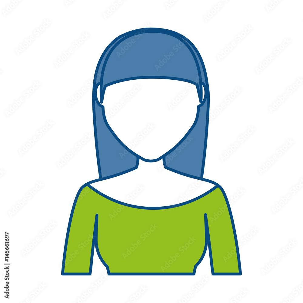woman avatar icon over white background. colorful design. vector illustration