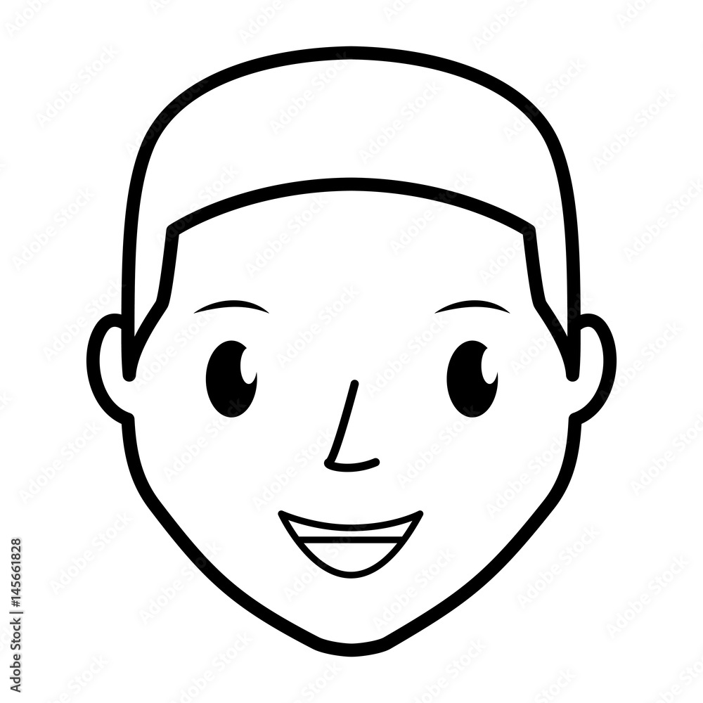 happy man face cartoon icon over white background. vector illustration happy man face cartoon icon over white background. vector illustration