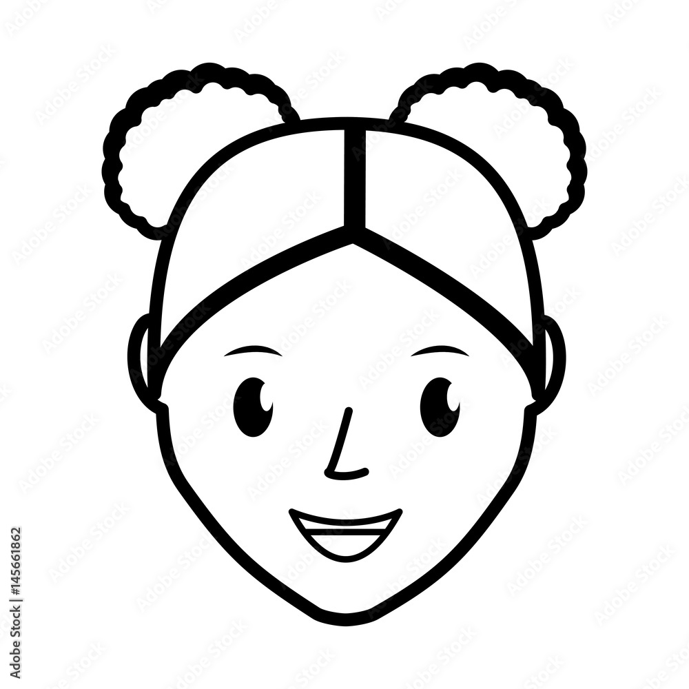 happy woman face cartoon icon over white background. vector illustration happy woman face cartoon icon over white background. vector illustration