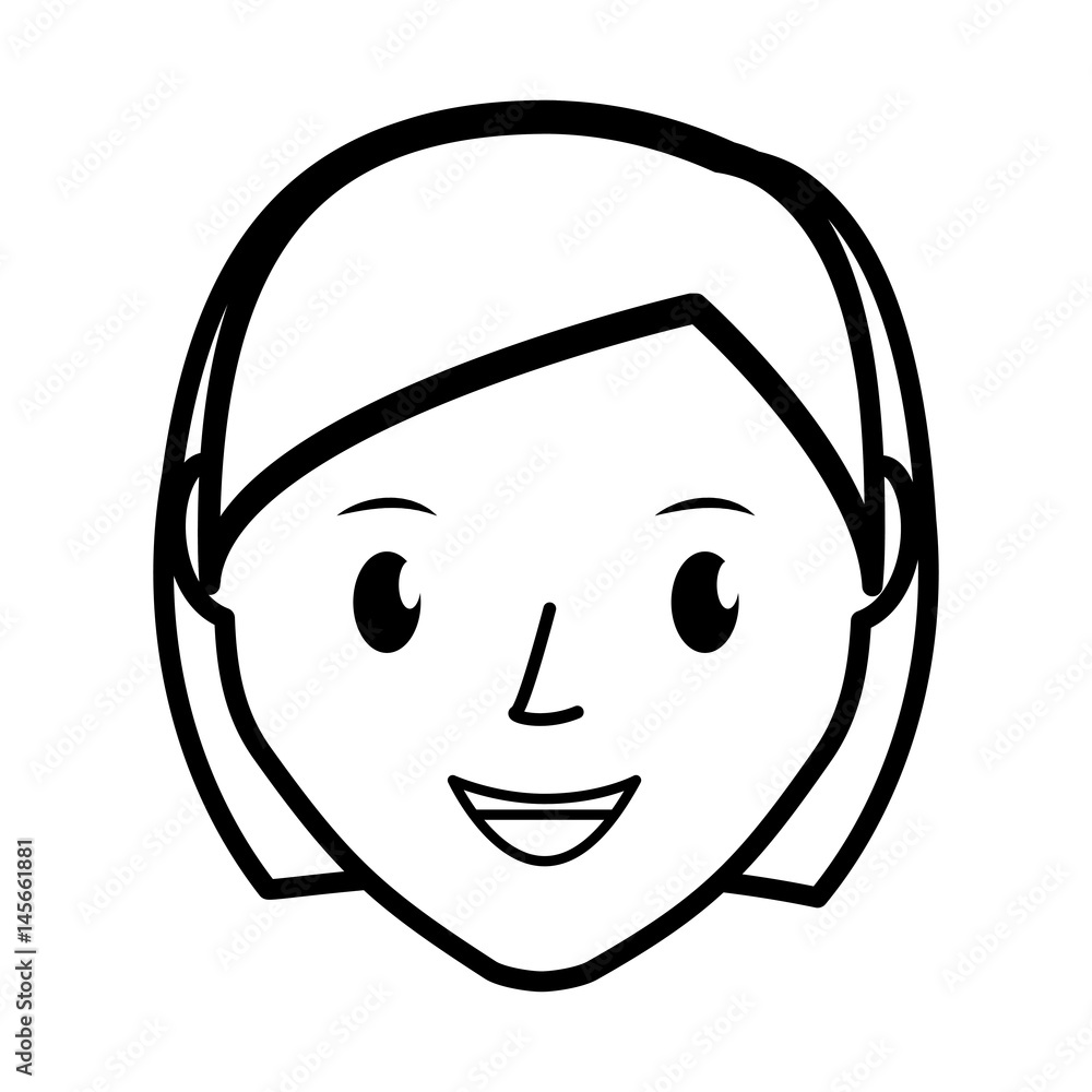 happy woman face cartoon icon over white background. vector illustration happy woman face cartoon icon over white background. vector illustration