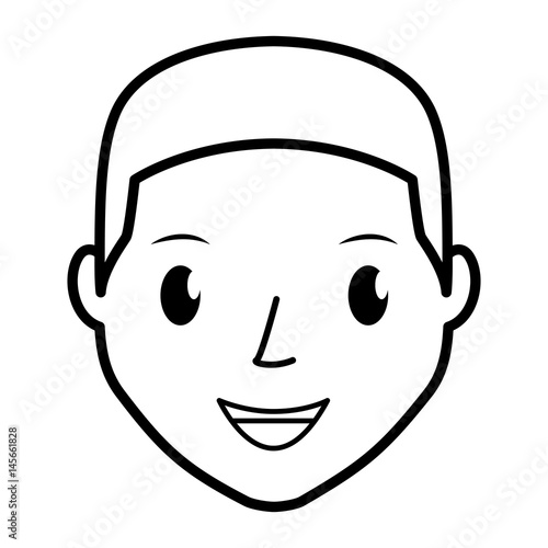 happy man face cartoon icon over white background. vector illustration