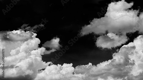 Sky and clouds isolated on black background