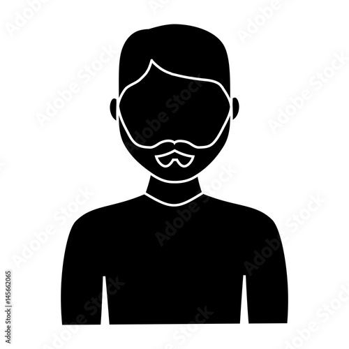 man avatar  icon over white background. vector illustration © djvstock