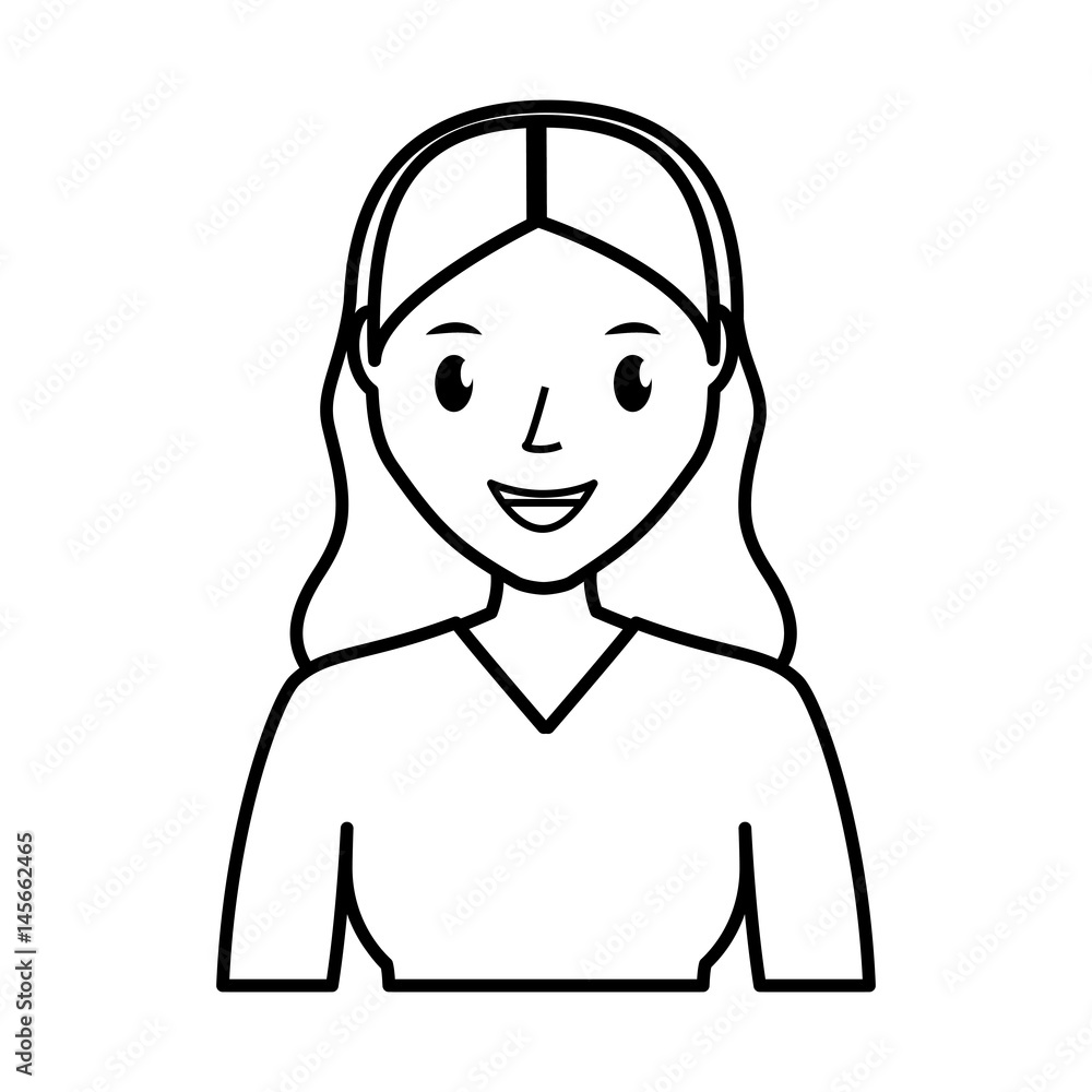 happy woman cartoon icon over white background. vector illustration happy woman cartoon icon over white background. vector illustration