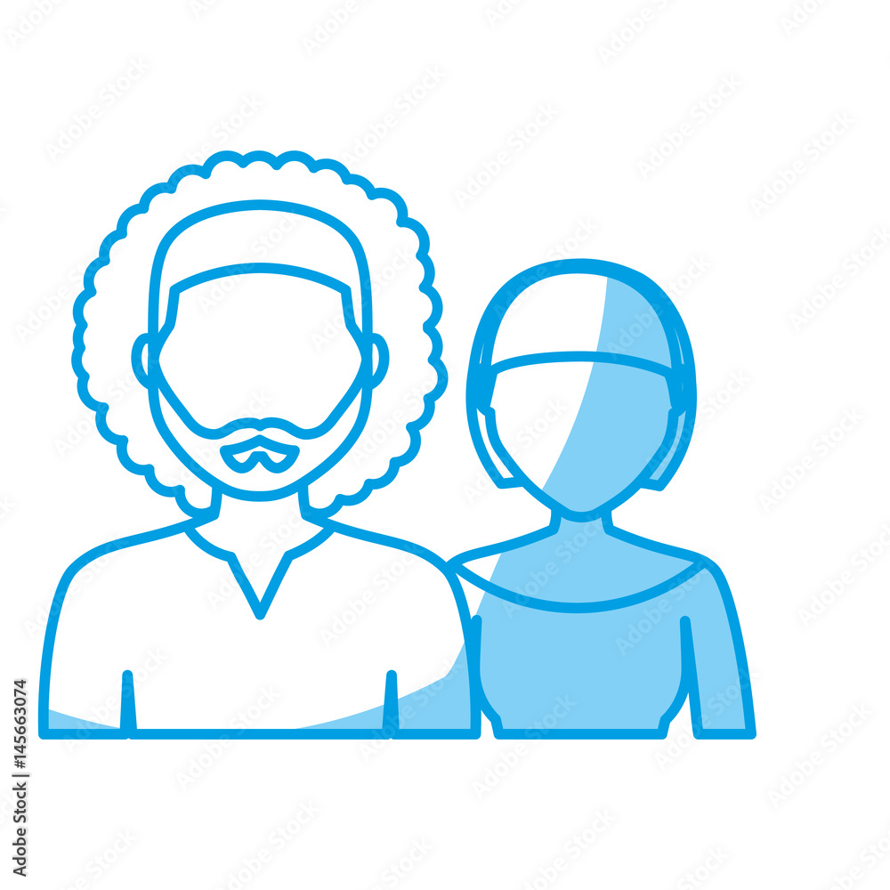 man and woman icon over white background. vector illustration man and woman icon over white background. vector illustration