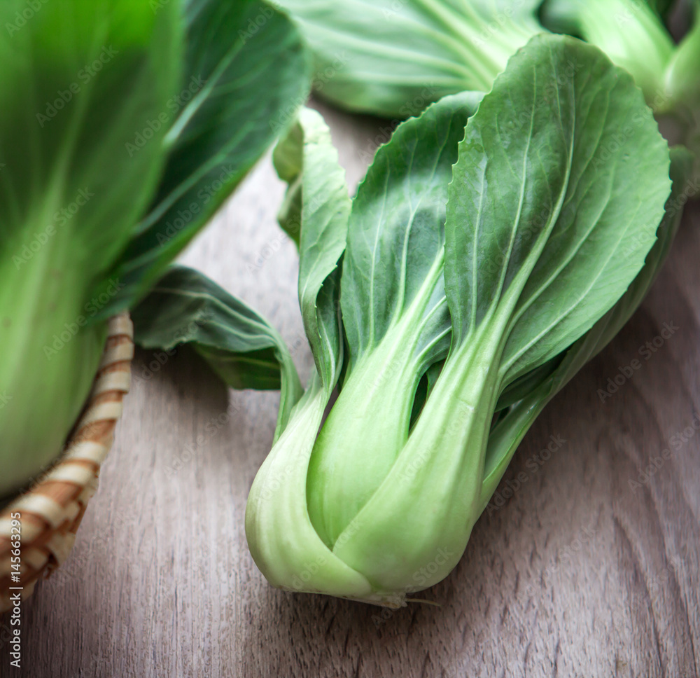 close up the Fresh baby green bok choy close up the Fresh baby green bok choy