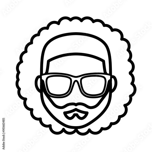 hipster man with glasses icon over white background. vector illustration