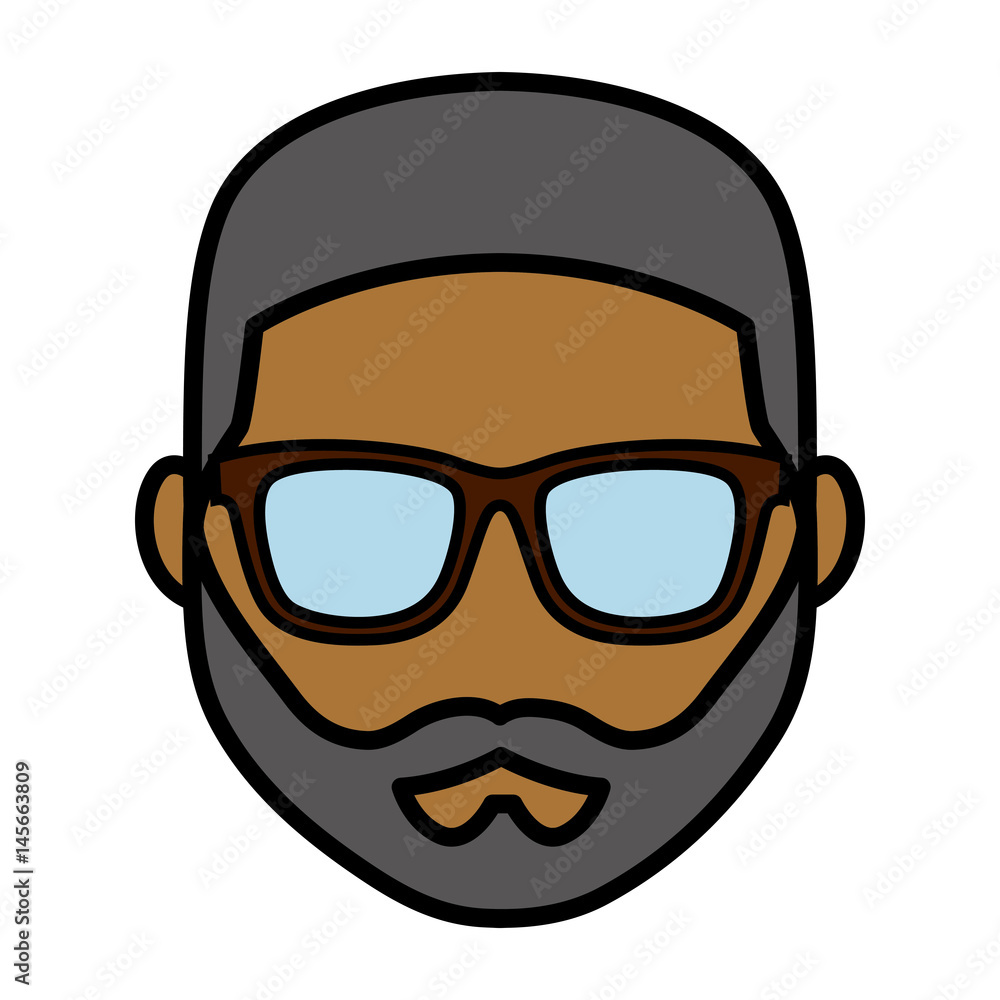 hipster man with glasses and beard icon over white background. colorful design. vector illustration hipster man with glasses and beard icon over white background. colorful design. vector illustration