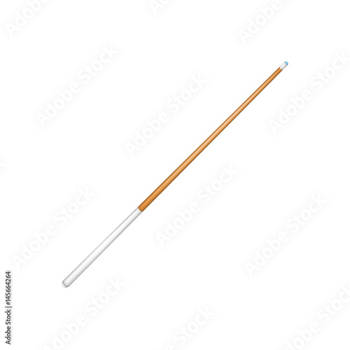Billiard cue with white handle 