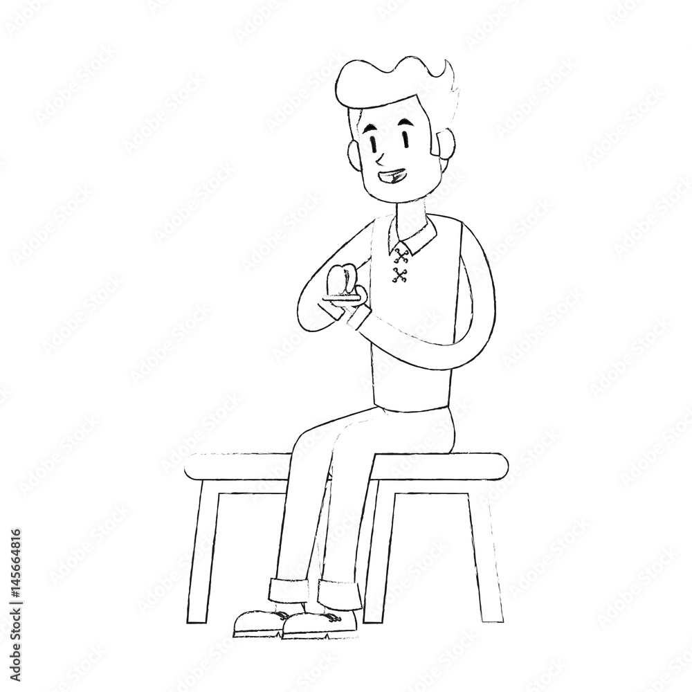 Obraz premium man texting on phone icon image vector illustration design 
