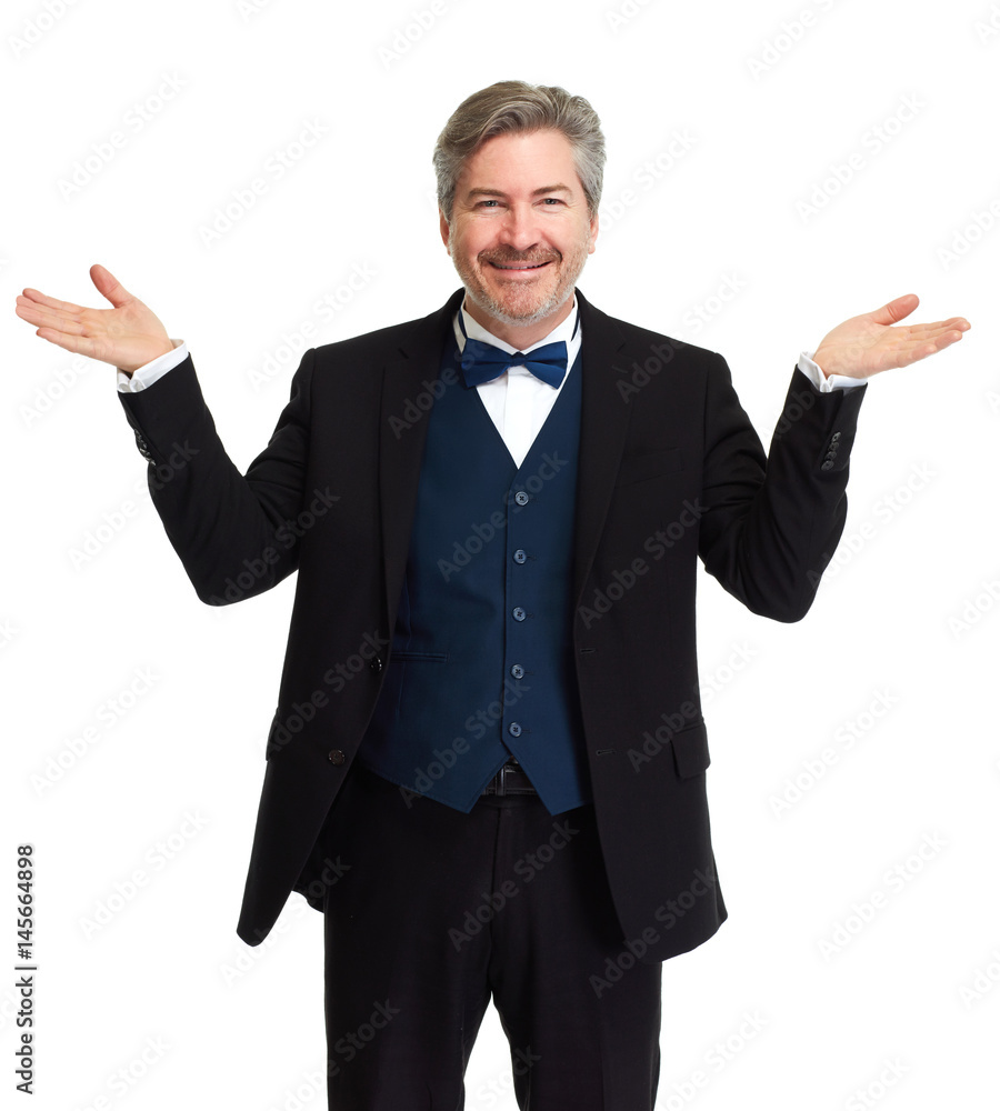 Man presenting copy space Man presenting copy space