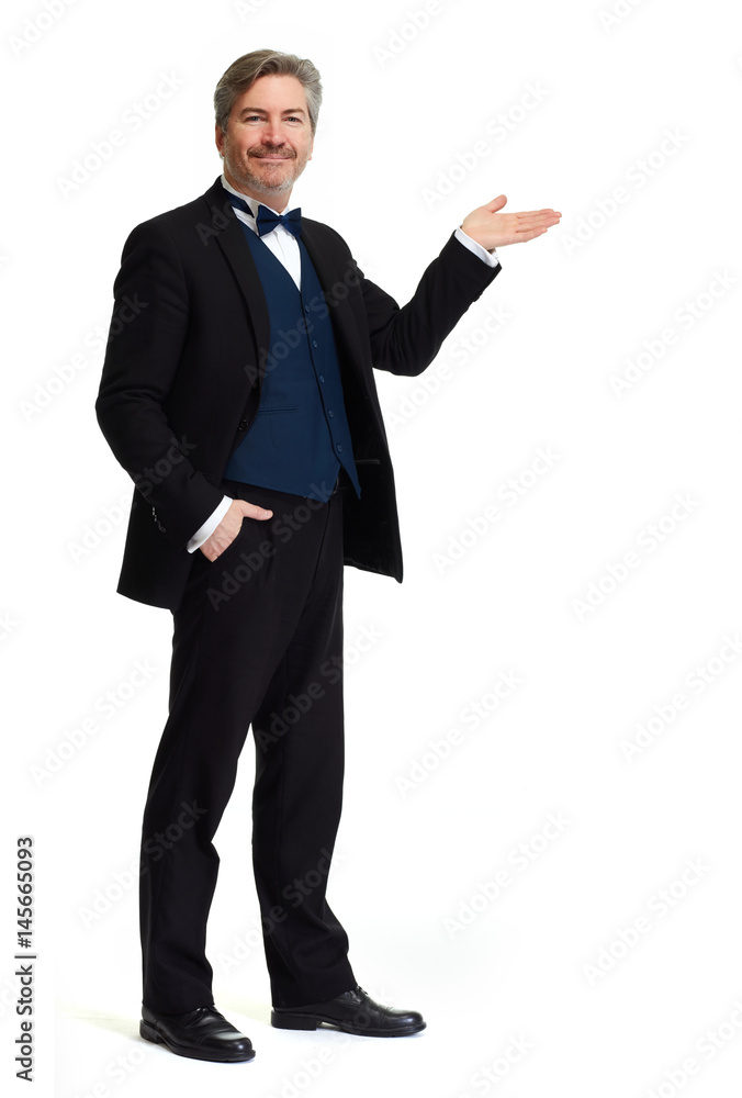 Man presenting copy space Man presenting copy space
