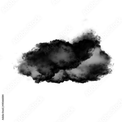 Black cloud shape isolated over white background