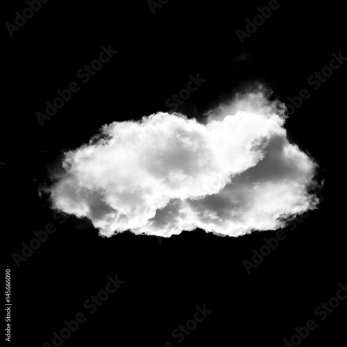 White cloud shape isolated over white background