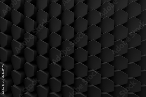 abstract hexagon black bee hive modern technology background 3d render
