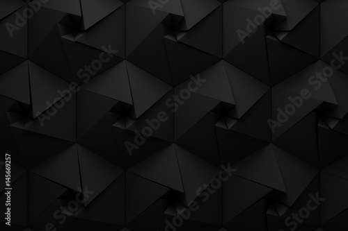 abstract black hexagon aperture blade technology background 3d render
