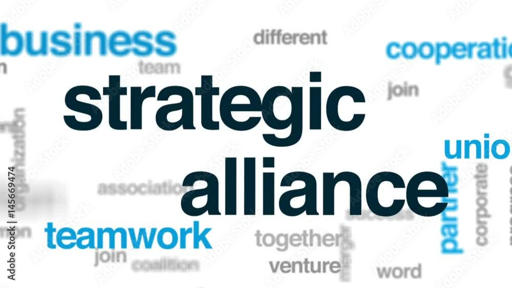 Strategic alliance animated word cloud, text design animation. Strategic alliance animated word cloud, text design animation.