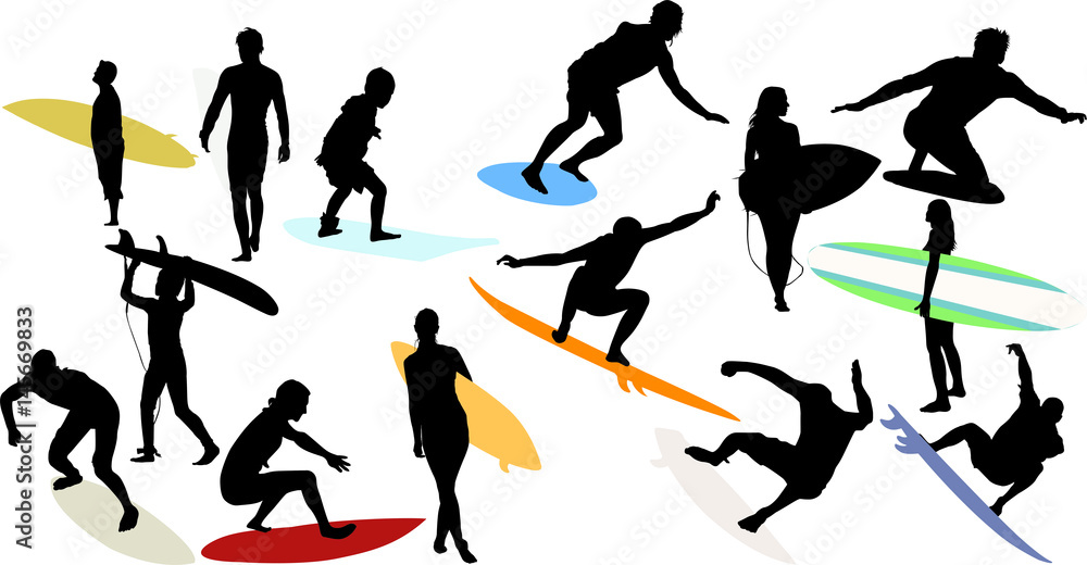 サーフィンのイラスト Stock Vector Adobe Stock