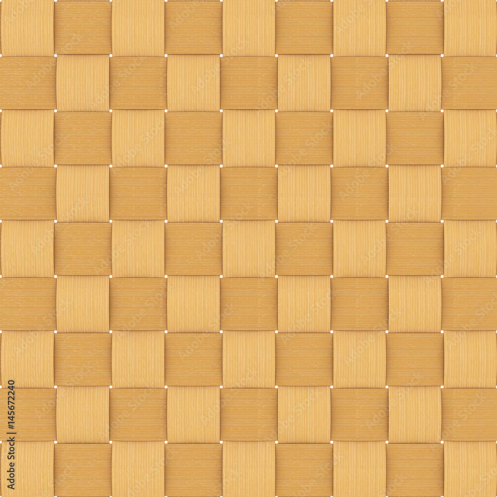 Bamboo Weaving Texture Background Pattern. 3d Rendering