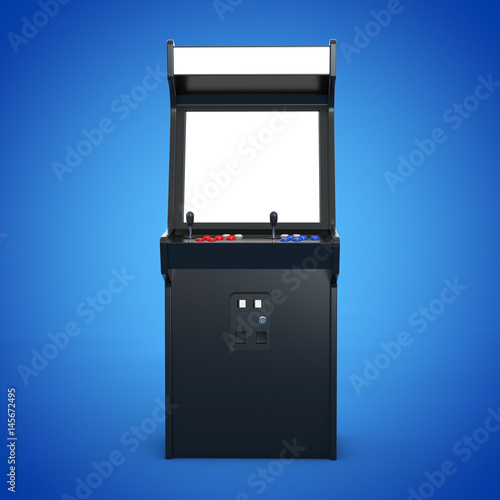 Fotografia Gaming Arcade Machine with Blank Screen for Your Design