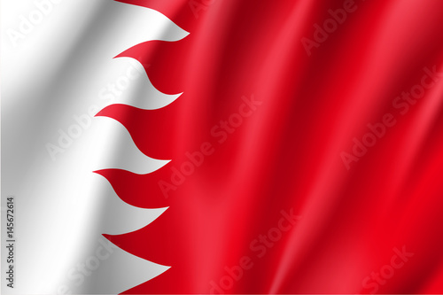 Bahrein national flag, fluttering in the wind, educational and political concept, realistic vector illustration photo