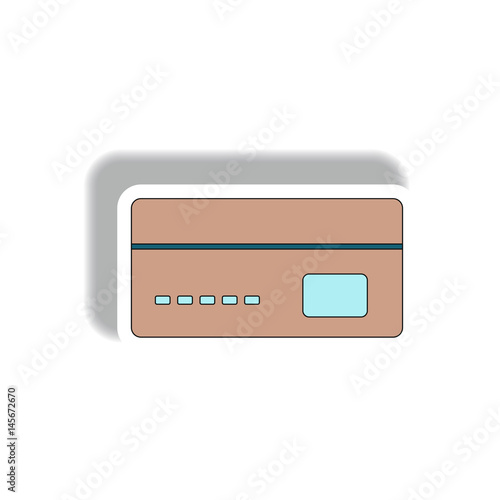 Vector illustration in paper sticker style. infographic design of credit card