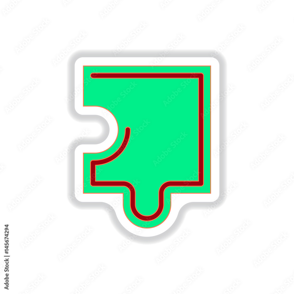 Vector illustration in paper sticker style Puzzle piece Vector illustration in paper sticker style Puzzle piece