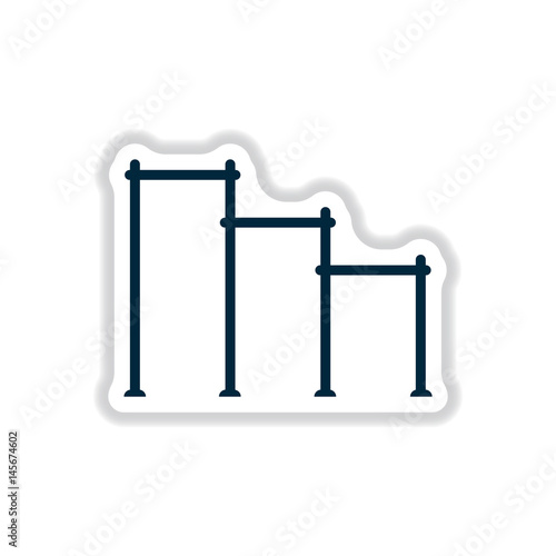 Vector illustration in paper sticker style sports horizontal bars for street workout playground