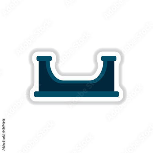 Vector illustration in paper sticker style playground equipment sandbox