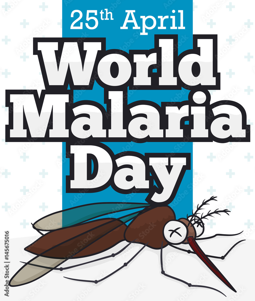 Dead Mosquito in Cartoon Style for World Malaria Day, Vector Illustration  Stock Vector | Adobe Stock