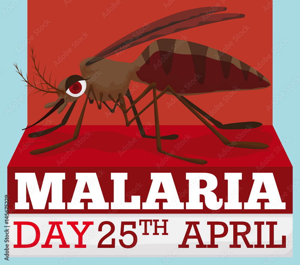 Cartoon Design with Mosquito for World Malaria Day in April, Vector  Illustration Stock Vector | Adobe Stock