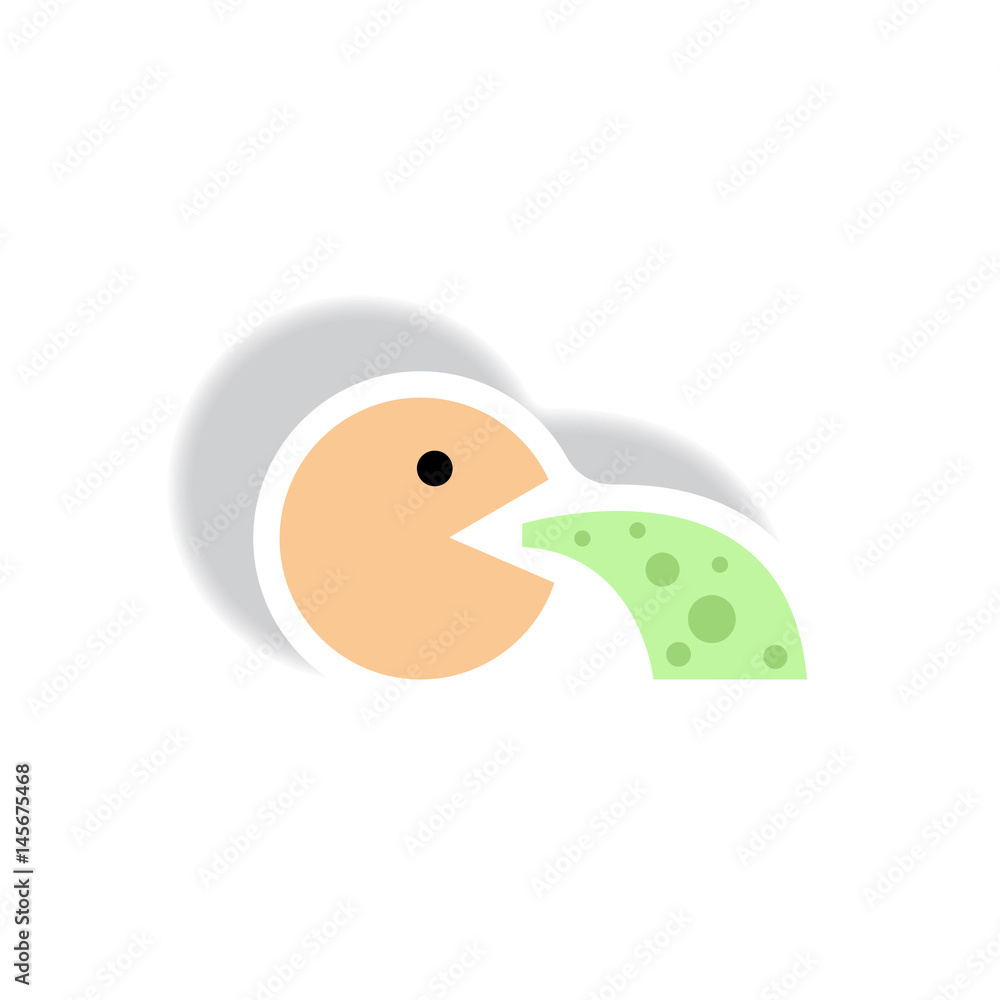Fototapeta premium stylish icon in paper sticker style people nausea