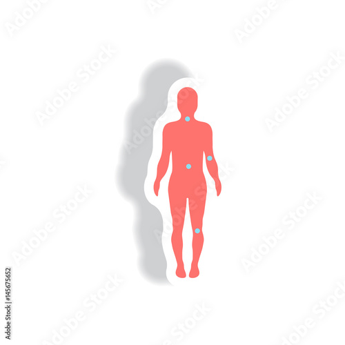 stylish icon in paper sticker style body osteoarthritis