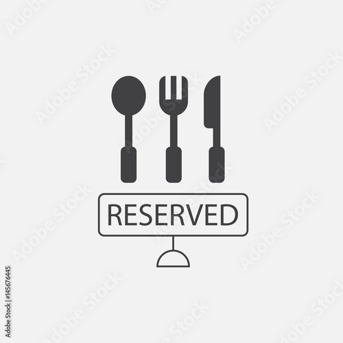 Utensils and reserved sign