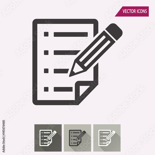 Clipboard pencil - vector icon.